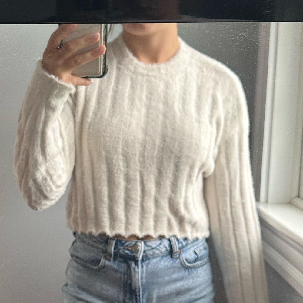 white sweater